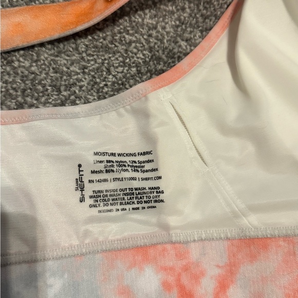 SHEFIT Orange and White Sports Bra - Picture 3 of 3